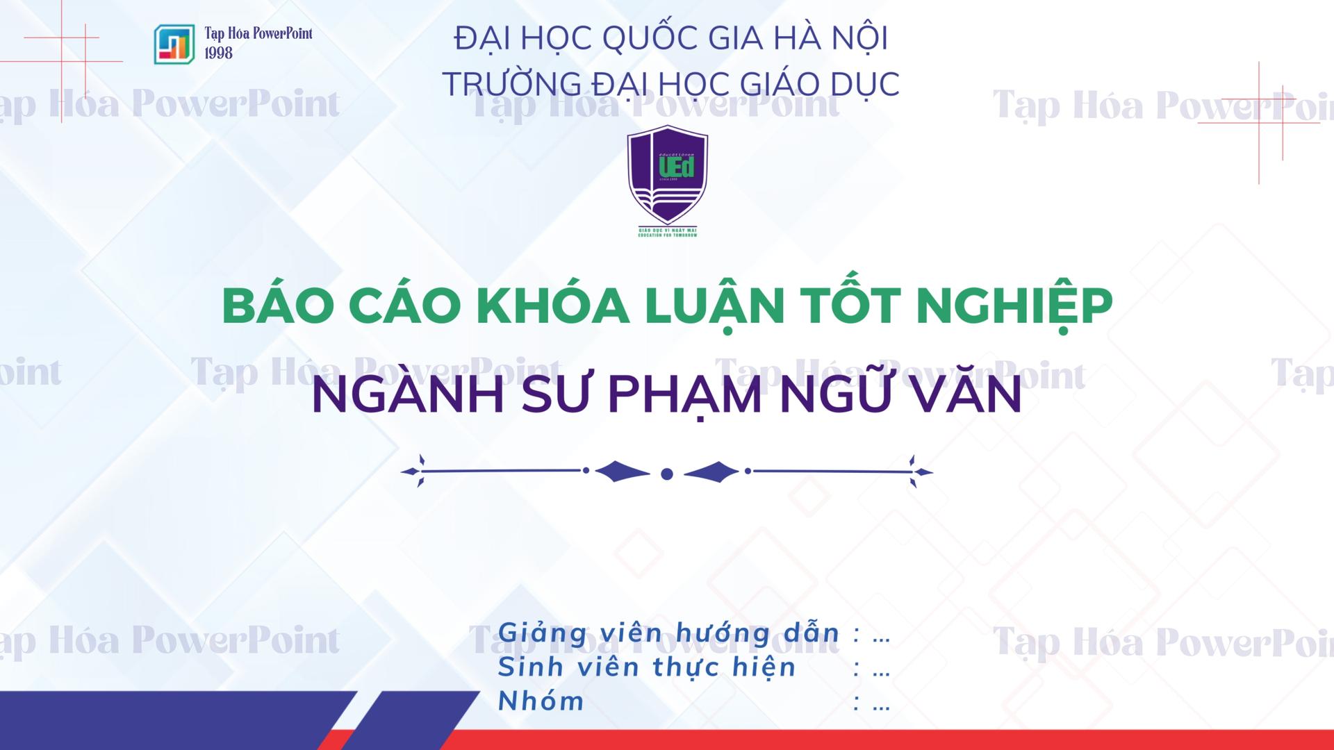 Báo cáo KLTN ngành sư phạm - 1