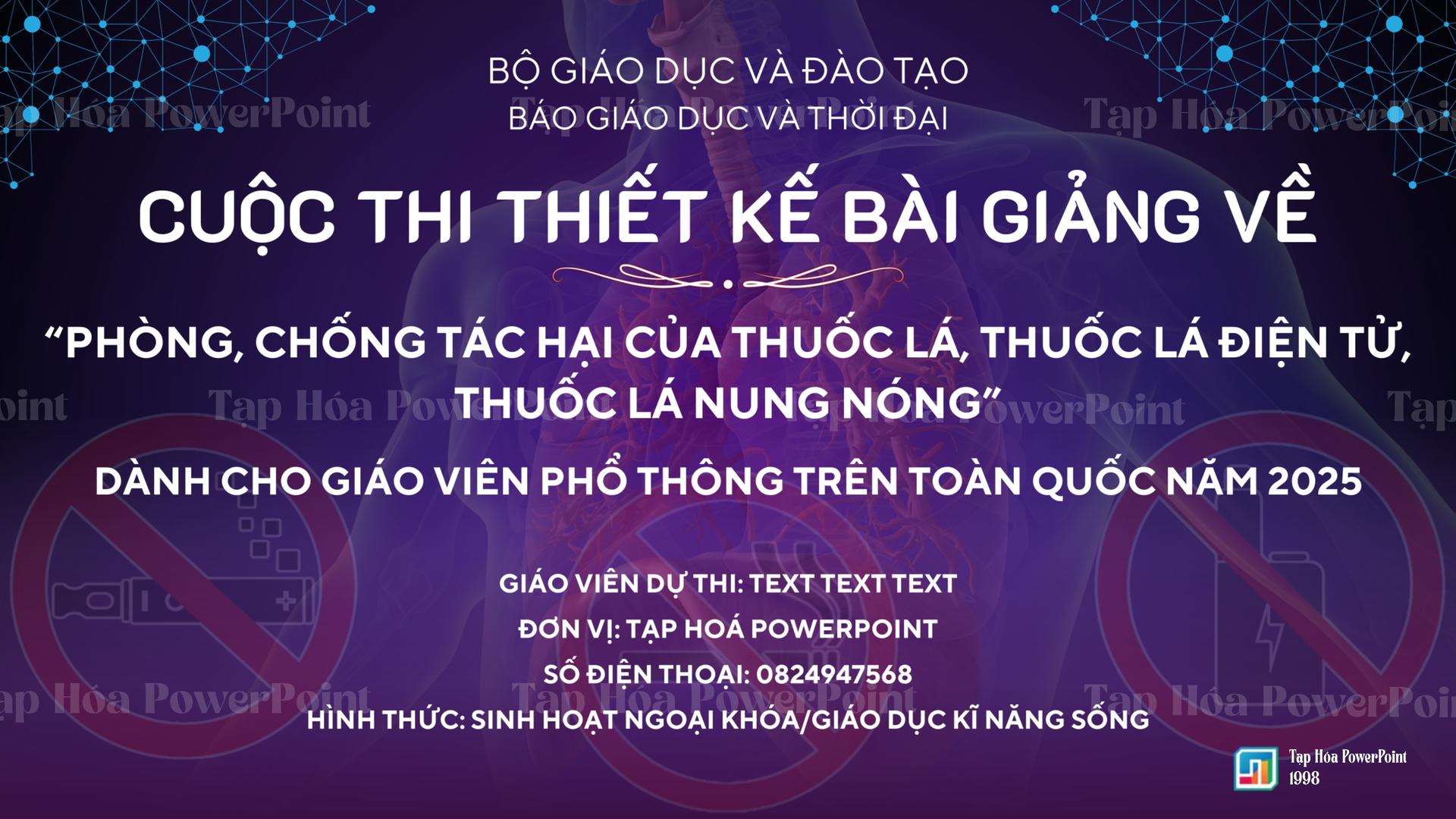 Slide Cuộc Thi Thiết Kế Bài Giảng – Phòng Chống Tác Hại Thuốc Lá - 1