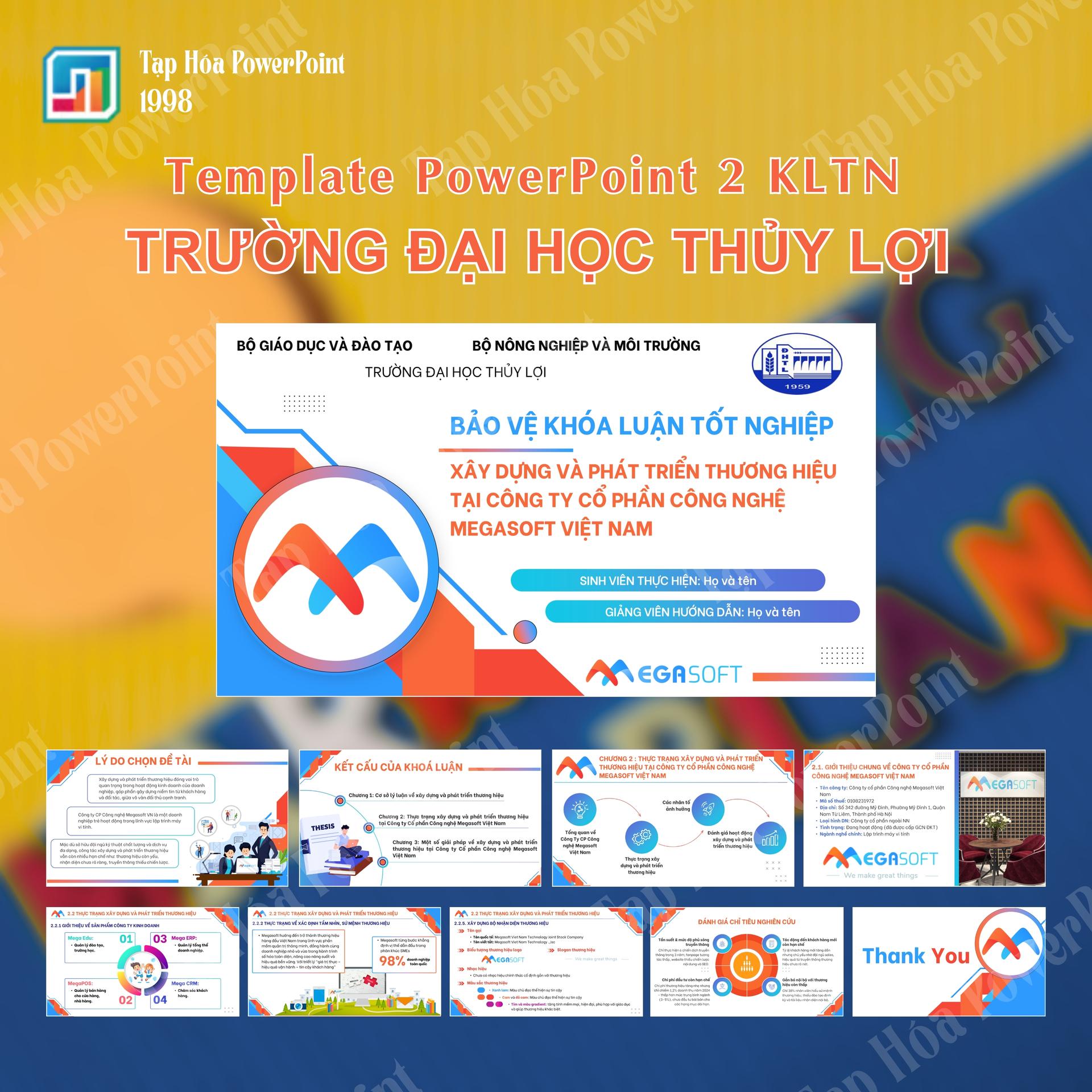 Template PowerPoint Khóa Luận Tốt Nghiệp TRƯỜNG ĐẠI HỌC THỦY LỢI 2