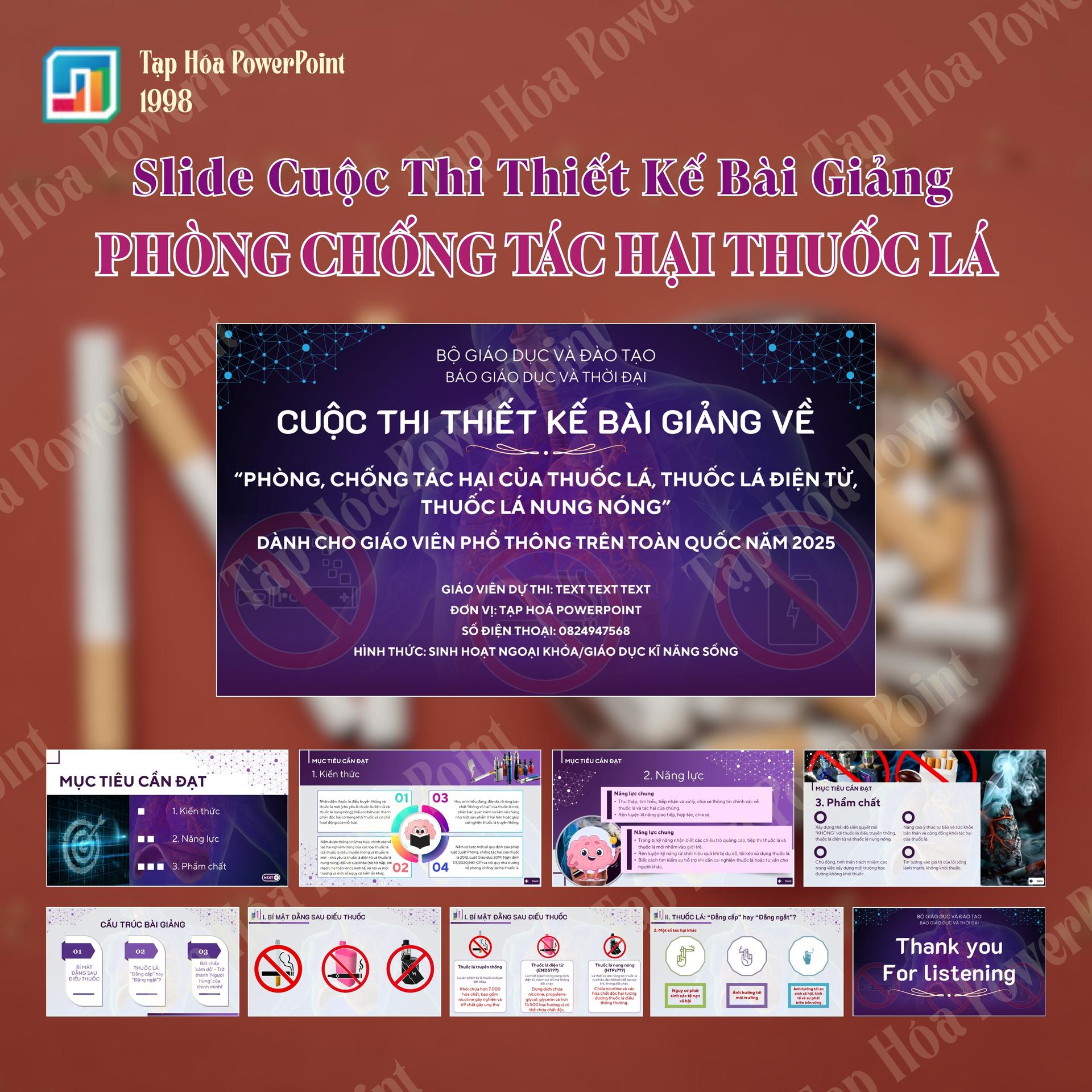 Slide Cuộc Thi Thiết Kế Bài Giảng – Phòng Chống Tác Hại Thuốc Lá