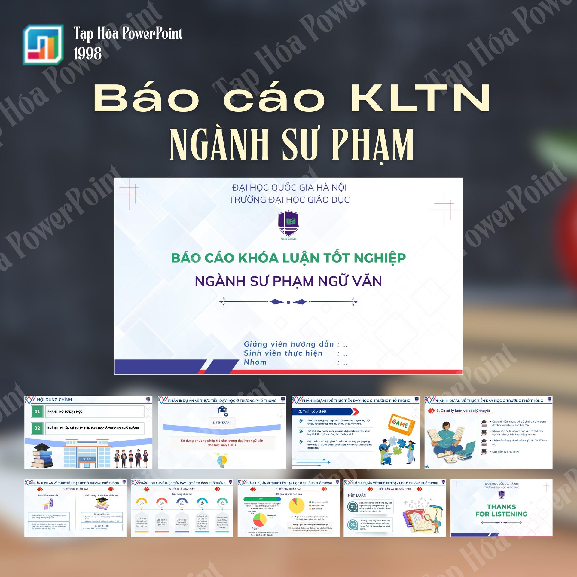 Báo cáo KLTN ngành sư phạm